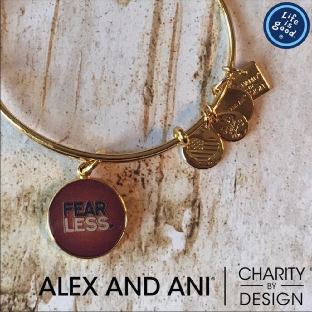 Nwt Alex And Ani Fearless Life Is Good Bangle 756 - image 3
